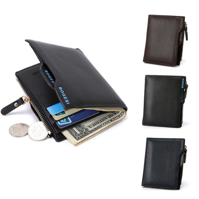 Artificial leather wallet money bag bogesi-Black - Xenonmart
